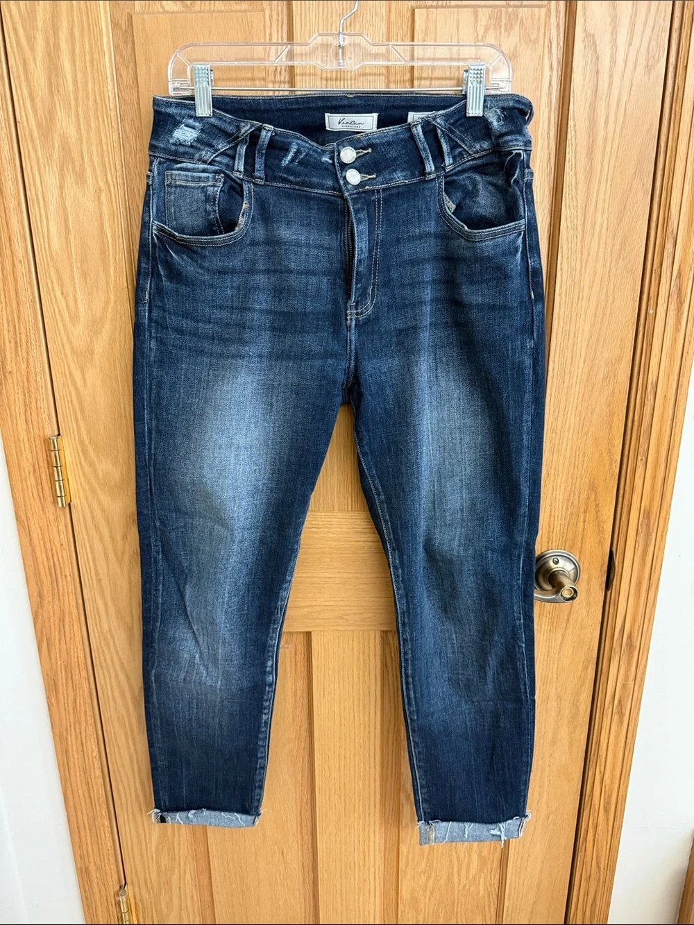 KanCan Dark Blue Cropped Ankle Stretch Jeans